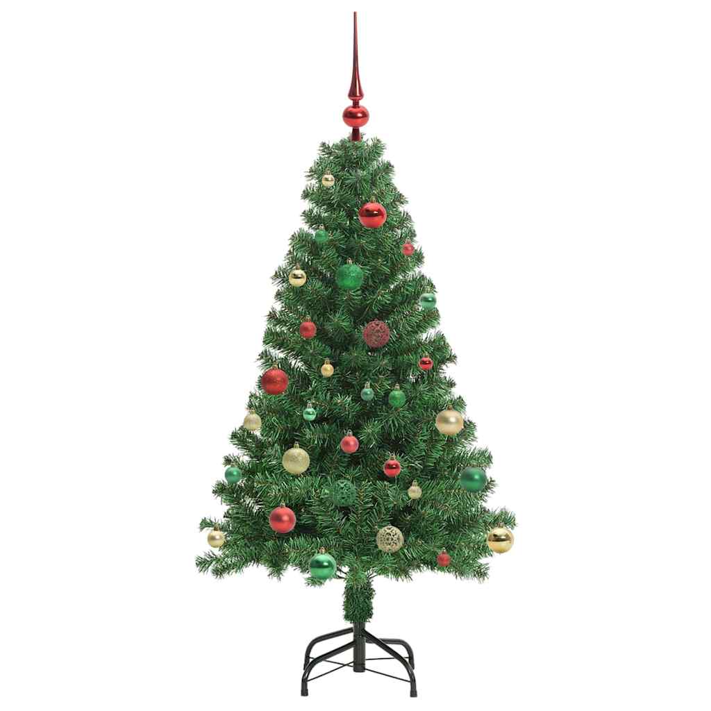 Kunstkerstboom Groen 150 cm PVC en Staal en Kunststof
