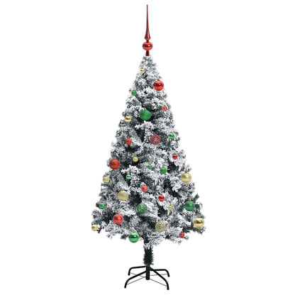 Kunstkerstboom met 150 LED Wit 150 cm PVC en Staal en Kunststof
