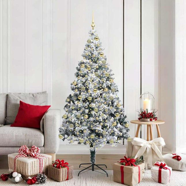 Kunstkerstboom Met 300 Led Wit 180 Cm Pvc En Staal En Kunststof