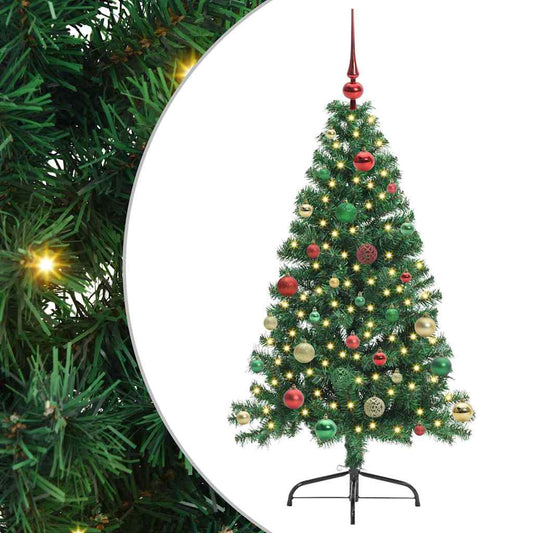 Kunstmatig Voorverlicht Kerstboom met 150 LED Groen 150 cm PVC