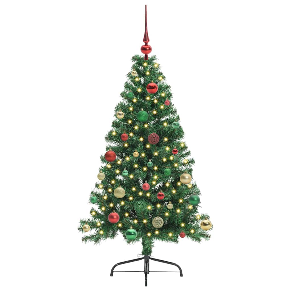 Kunstmatig Voorverlicht Kerstboom met 150 LED Groen 150 cm PVC