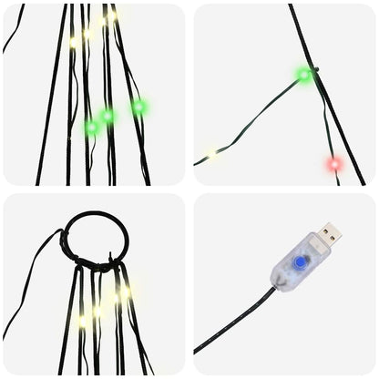 LED Kerstboom met Grondspiesjes Multikleur 182 cm Metaal