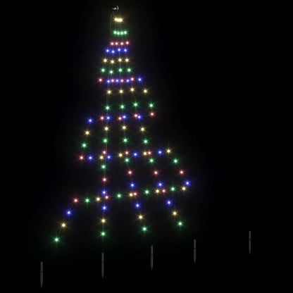 LED Kerstboom met Grondspiesjes Multikleur 182 cm Metaal
