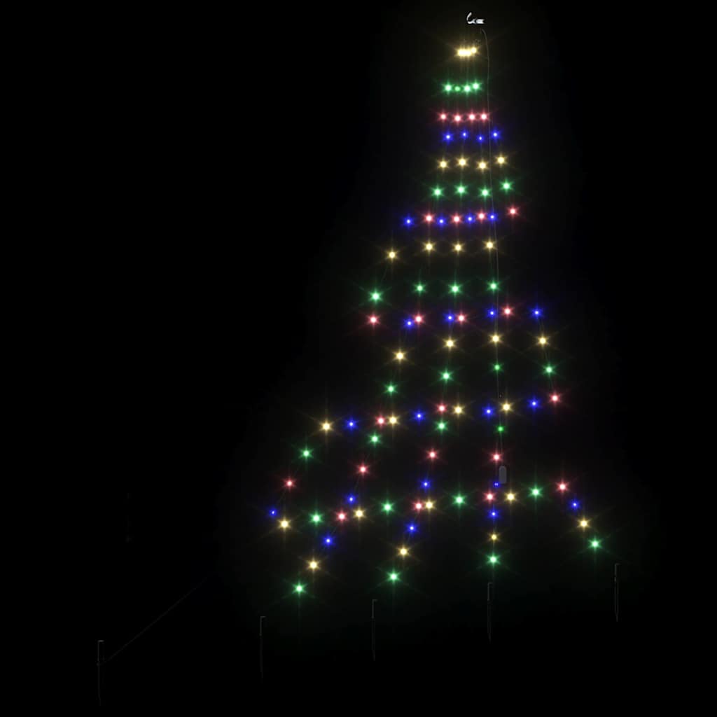 LED Kerstboom met Grondspiesjes Multikleur 182 cm Metaal