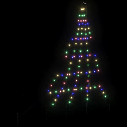 LED Kerstboom met Grondspiesjes Multikleur 182 cm Metaal