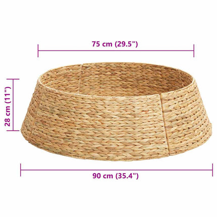 Kerstboomkraag Rond Bruin 90 X 90 X 28 Cm Waterhyacint