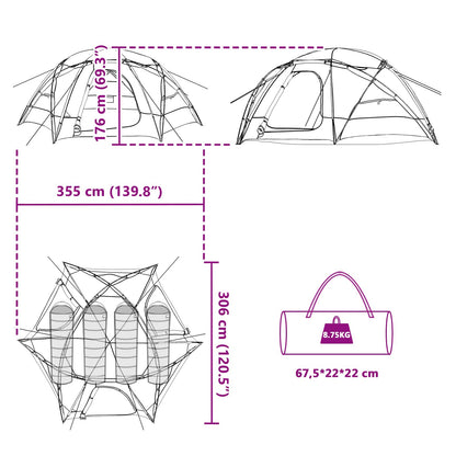 Koepeltent Met Verwijderbare Regenkap 4-Persoons