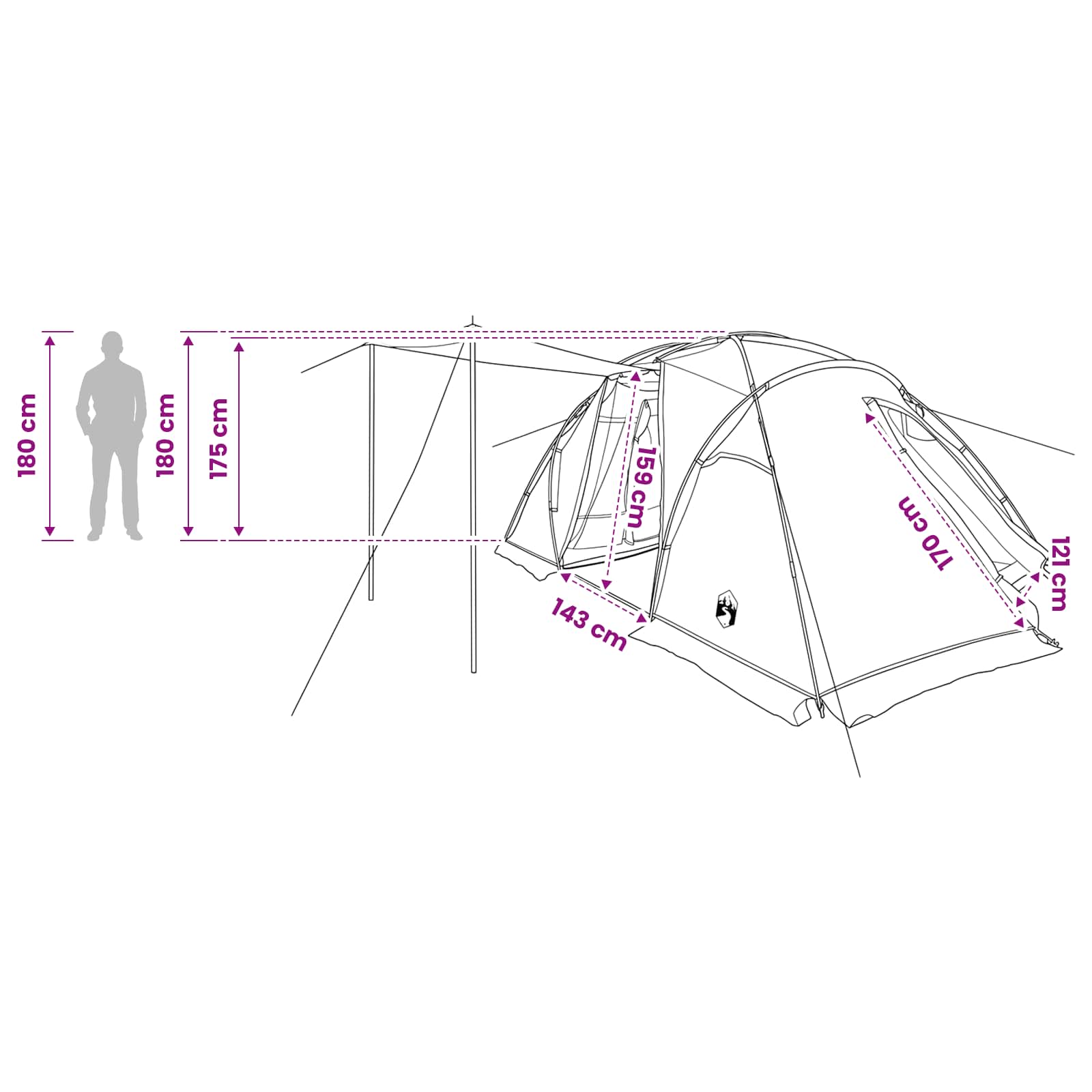 Tunneltent 520 X 260 X 175 Cm