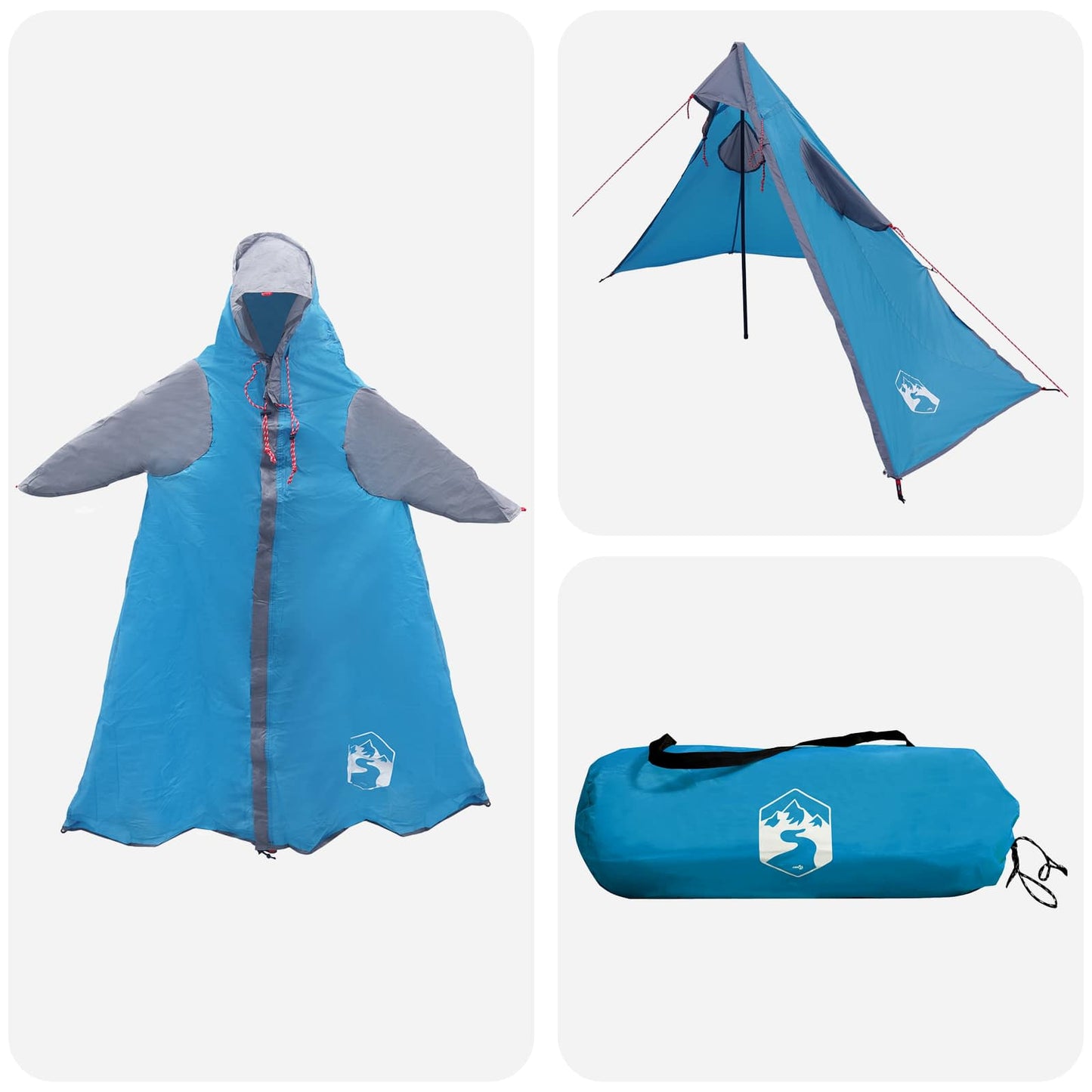 2-In-1 Regen Poncho Met Kap 262 X 126 X 130 Cm