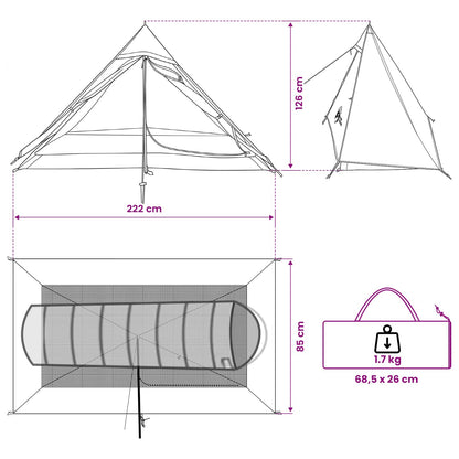 Backpacking Tent 222 X 85 X 125 Cm