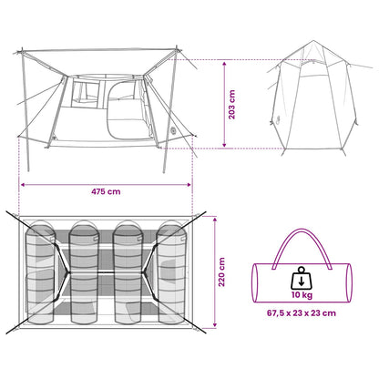 Tunneltent 475 X 220 X 192 Cm