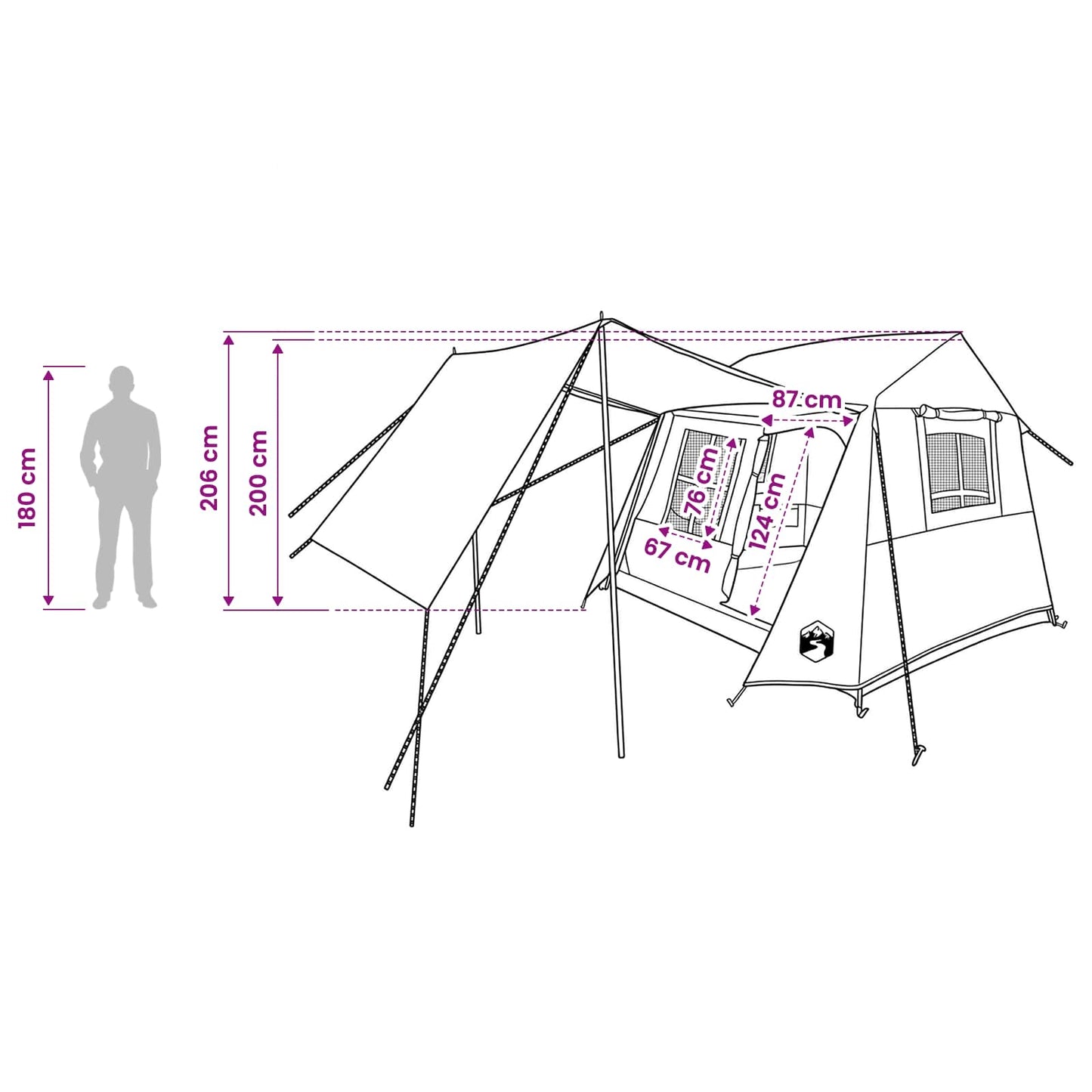 Tunneltent 275 X 240 X 200 Cm