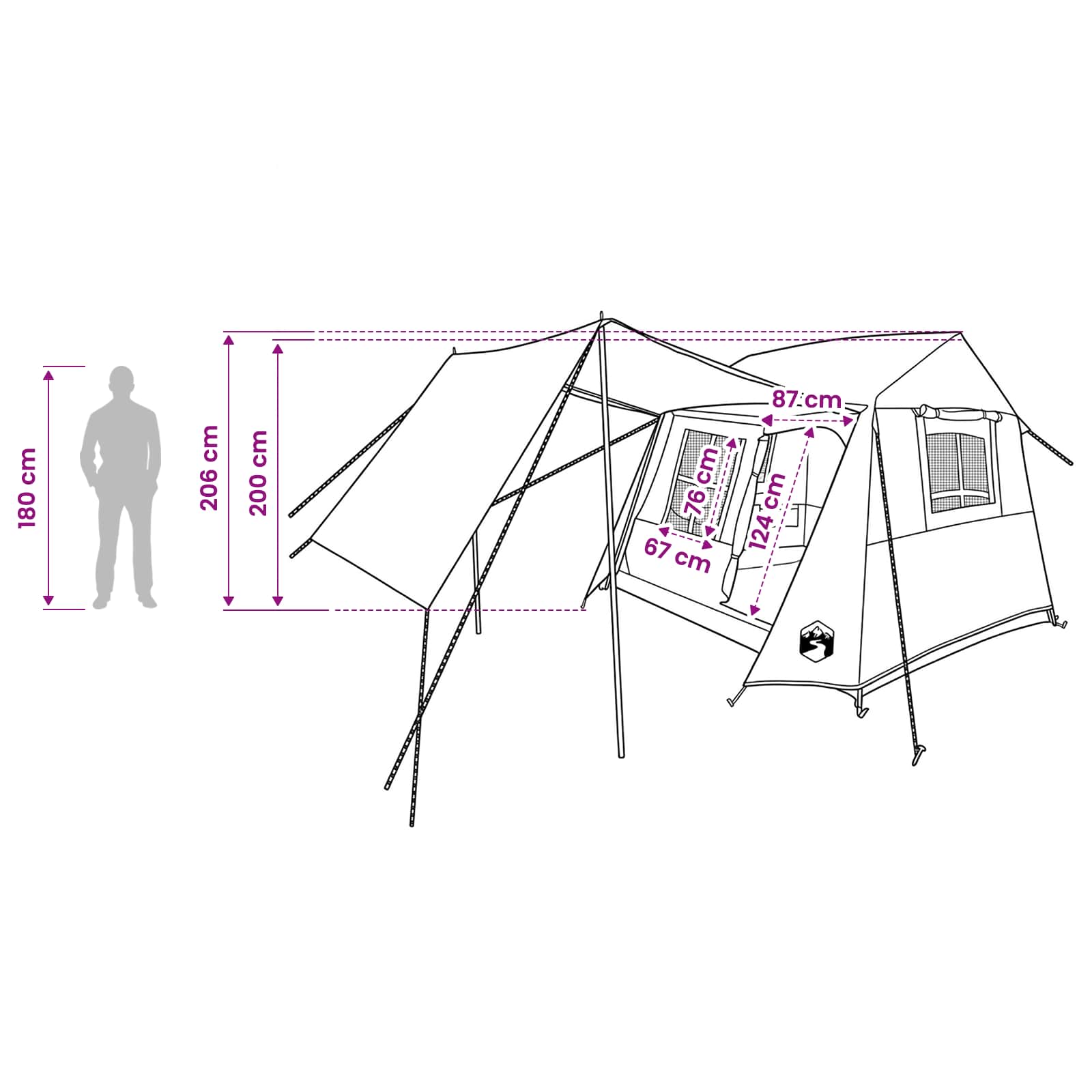 Tunneltent 275 X 240 X 200 Cm