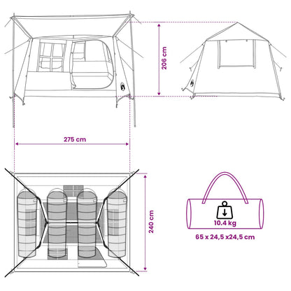 Tunneltent 275 X 240 X 200 Cm