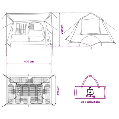 Tunneltent 400 X 278 X 182 Cm