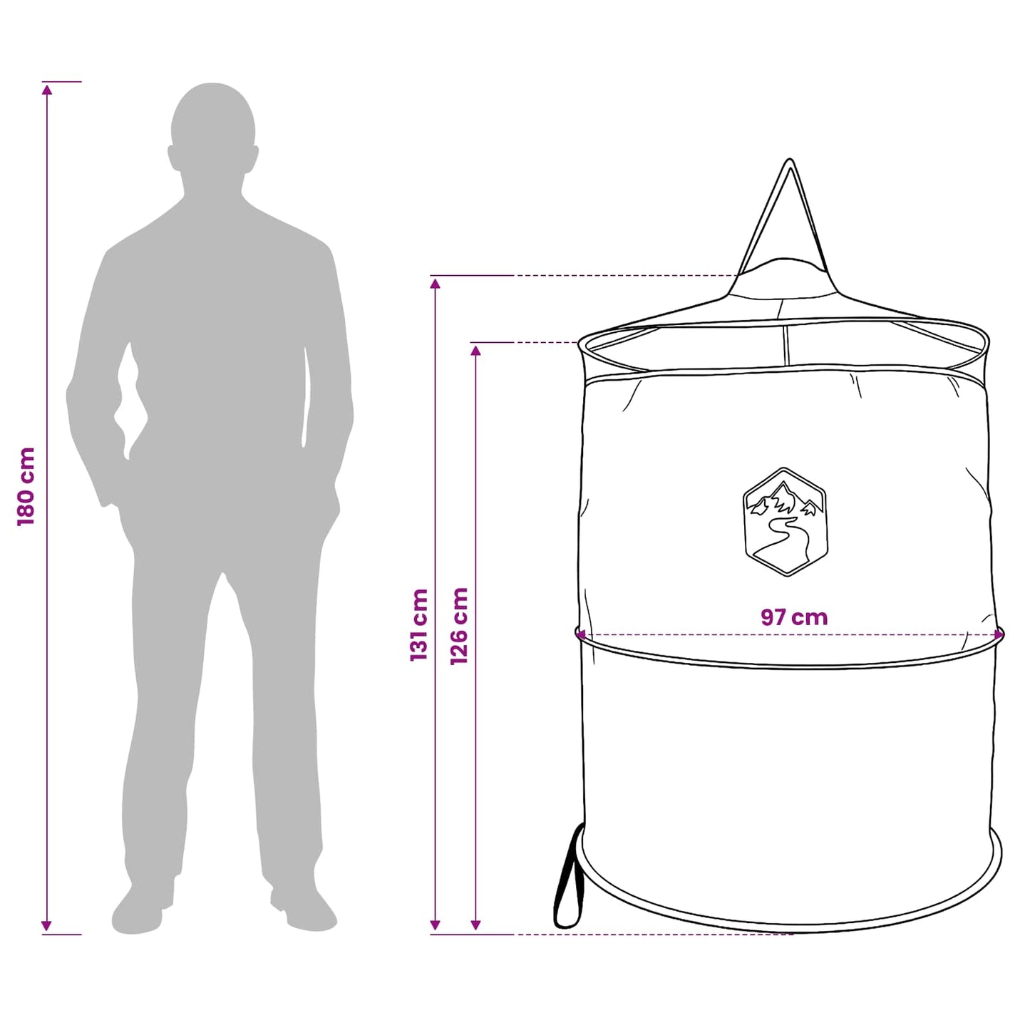 Pop-Up Toilet Tent Met Hangende Touw 97 X 126 Cm