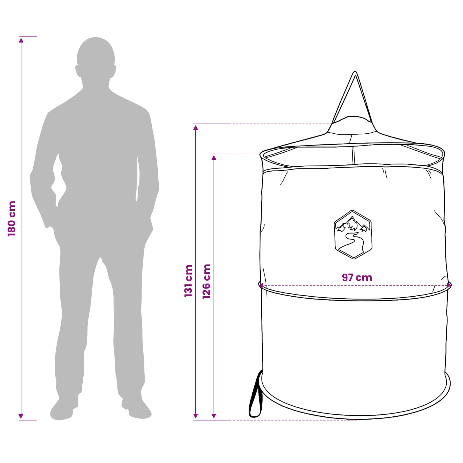 Pop-Up Toilet Tent Met Hangende Touw 97 X 126 Cm
