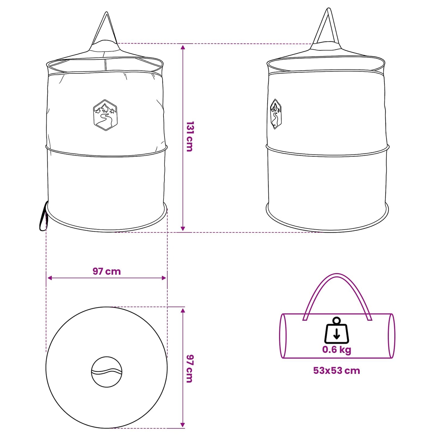 Pop-Up Toilet Tent Met Hangende Touw 97 X 126 Cm