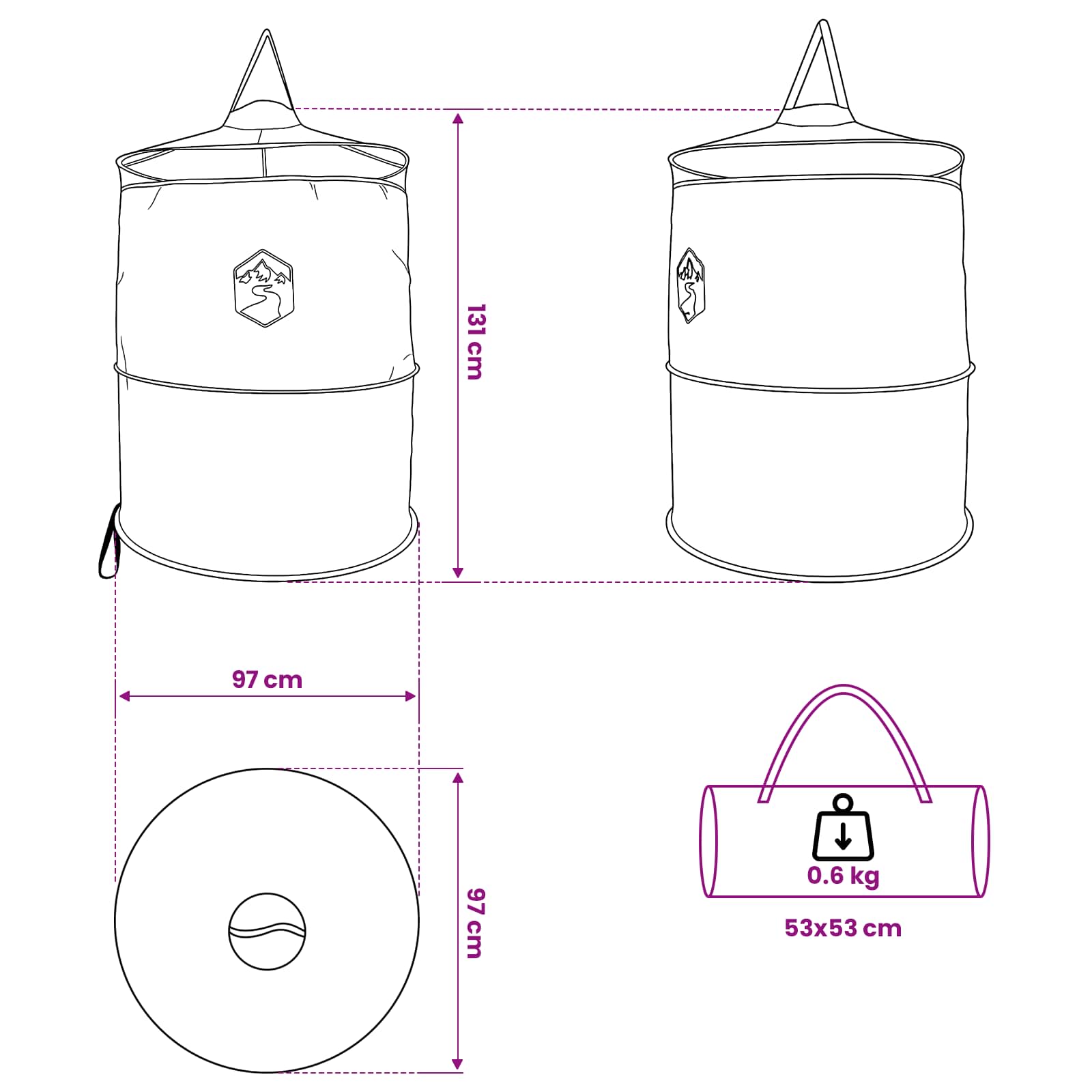 Pop-Up Toilet Tent Met Hangende Touw 97 X 126 Cm
