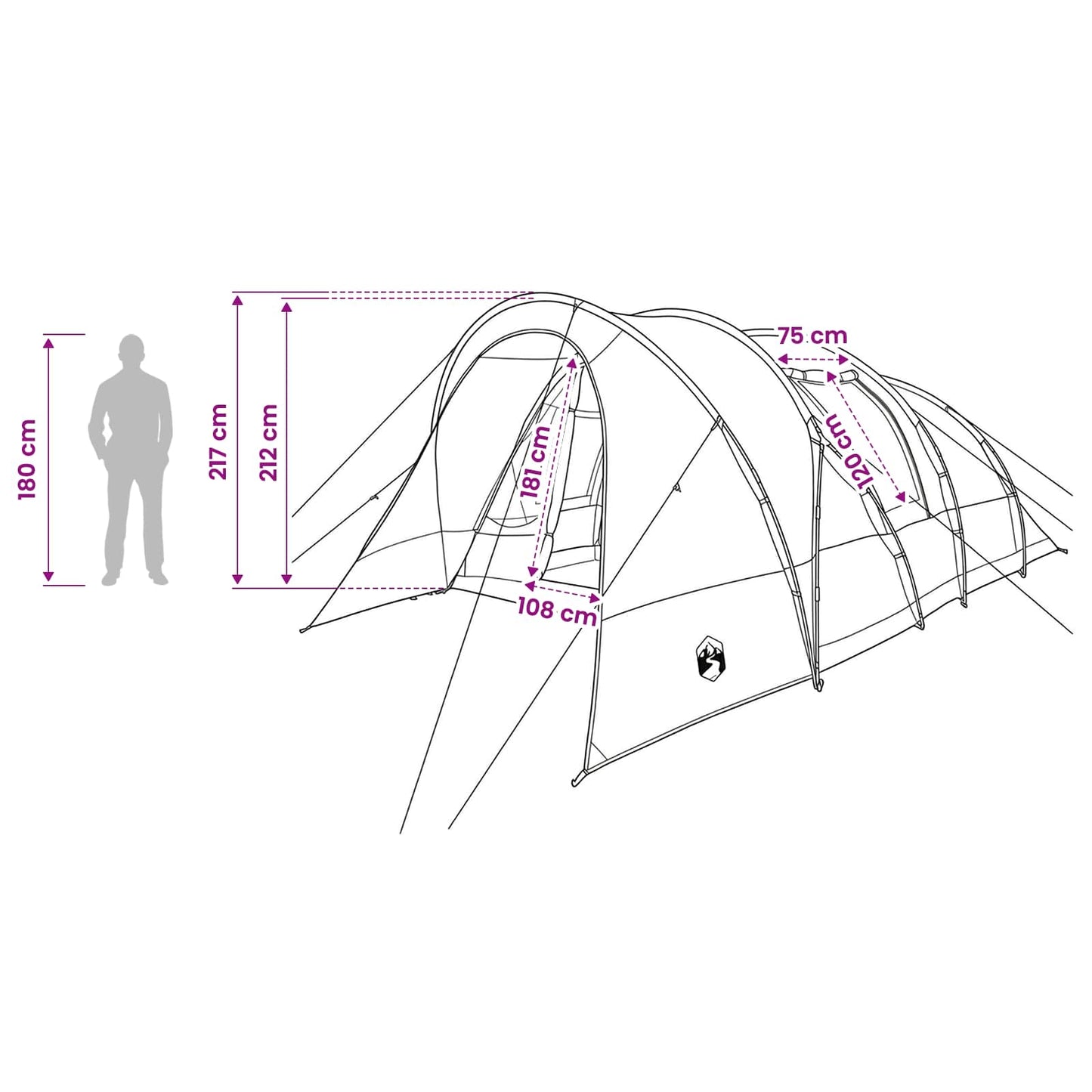Tunneltent 560 X 395 X 212 Cm