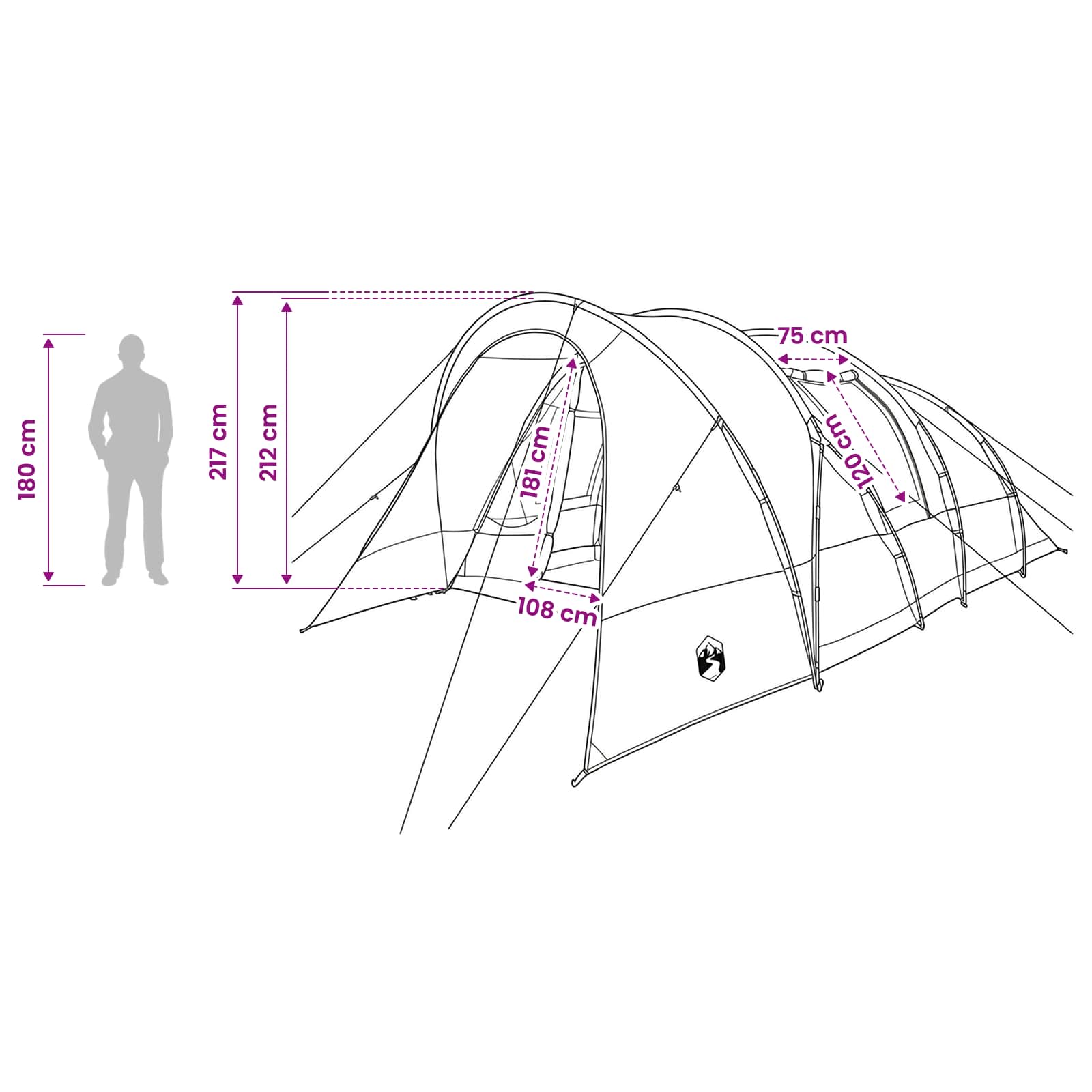 Tunneltent 560 X 395 X 212 Cm