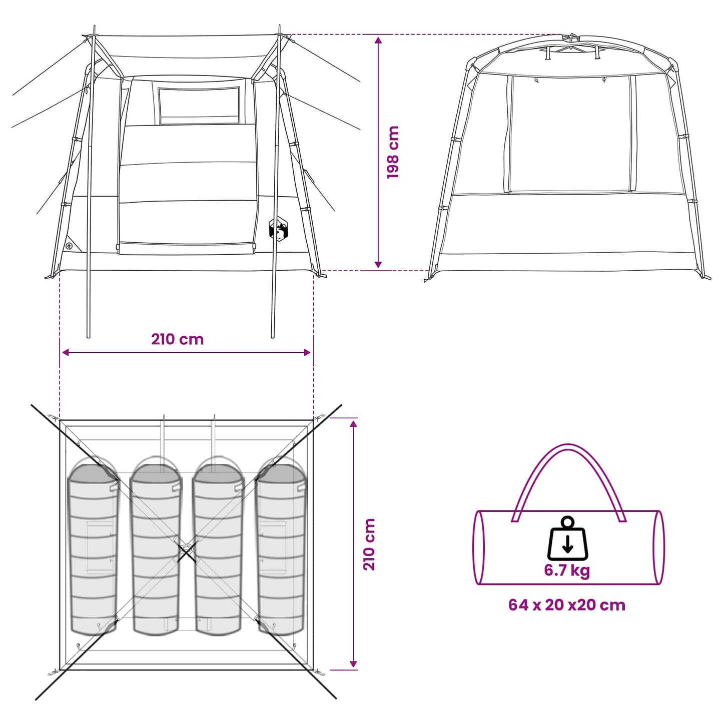 Partytent 4-Persoons
