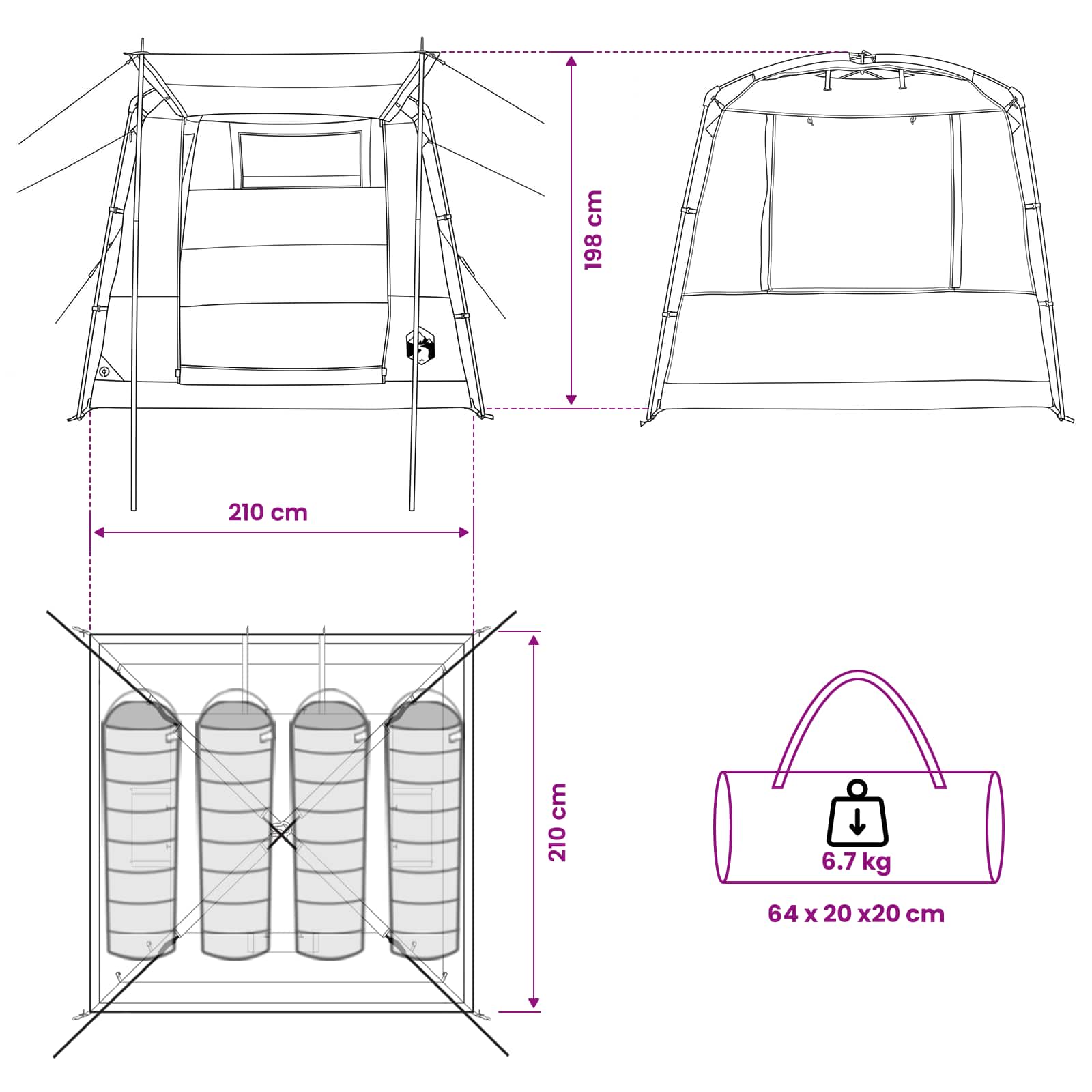 Partytent 4-Persoons