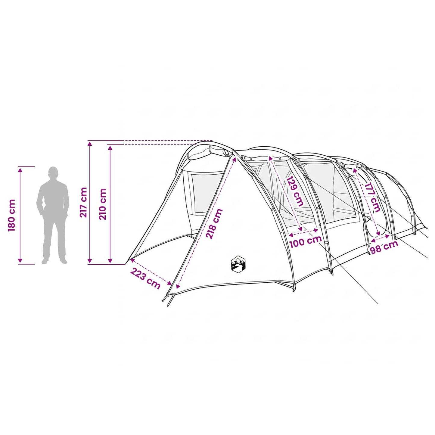 Tunneltent 675 X 392 X 210 Cm