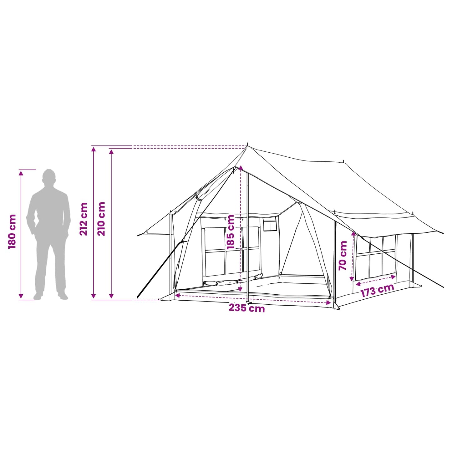 Huisje Tent 340 X 246 X 210 Cm