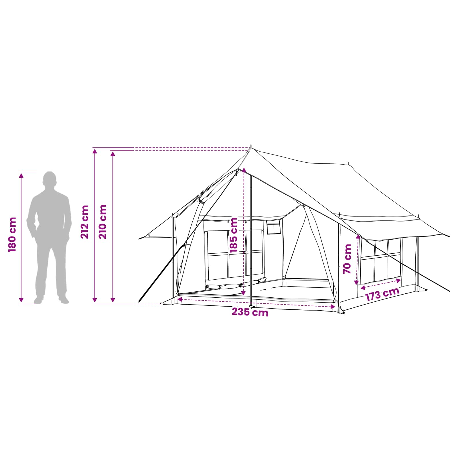 Huisje Tent 340 X 246 X 210 Cm