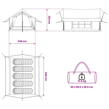 Huisje Tent 340 X 246 X 210 Cm Polykatoen
