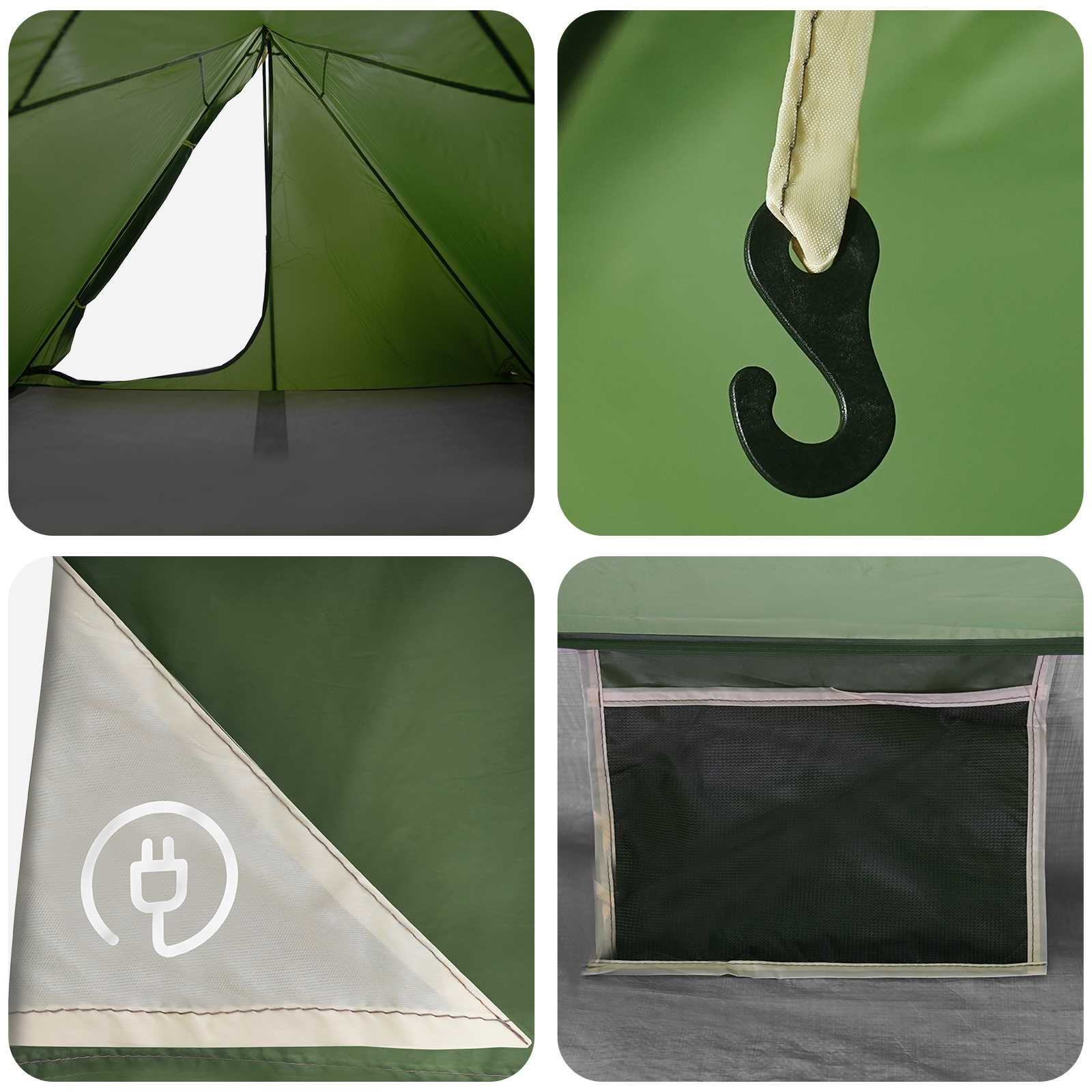 Backpacking Tent 4-Persoons 185T Polyester Met Pu Coating
