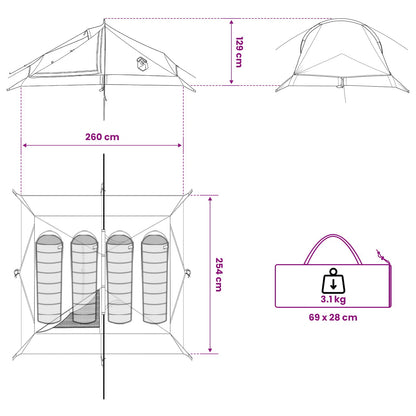 Backpacking Tent 4-Persoons 185T Polyester Met Pu Coating