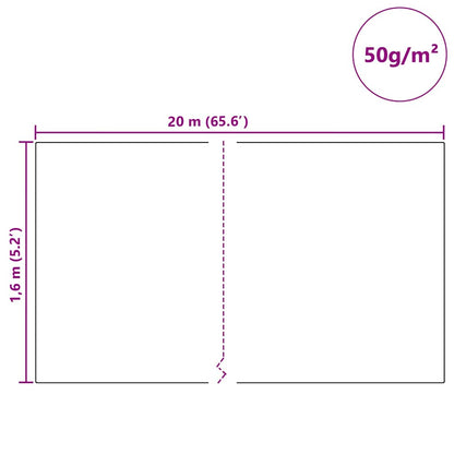 Vorstbescherming Plantvlies 20 X 1,6 M Niet-Geweven Stof