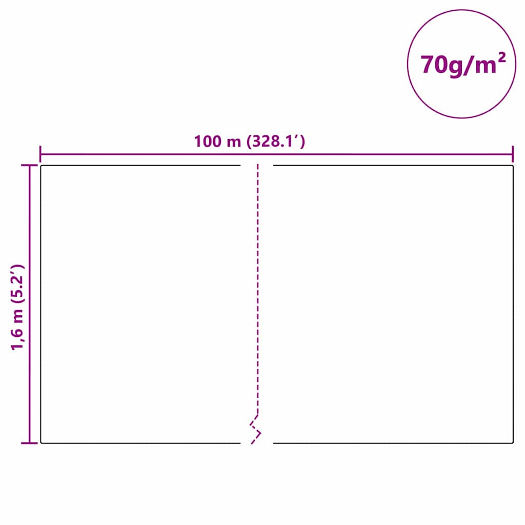 Vorstbescherming Plantvlies 100 X 1,6 M Niet-Geweven Stof