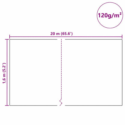 Vorstbescherming Plantvlies 20 X 1,6 M Niet-Geweven Stof