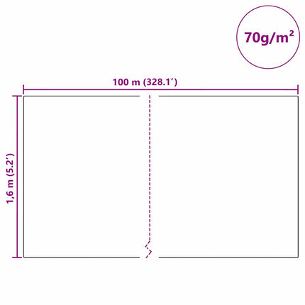 Vorstbescherming Plantvlies 100 X 1,6 M Niet-Geweven Stof