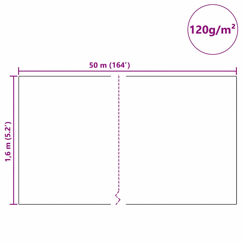 Vorstbescherming Plantvlies 50 X 1,6 M Niet-Geweven Stof