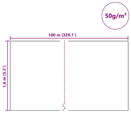 Vorstbescherming Plantvlies 100 X 1,6 M Niet-Geweven Stof