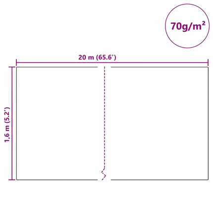 Vorstbescherming Plantvlies 20 X 1,6 M Niet-Geweven Stof