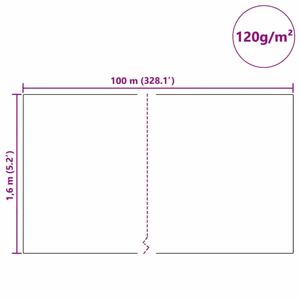 Vorstbescherming Plantvlies 100 X 1,6 M Niet-Geweven Stof