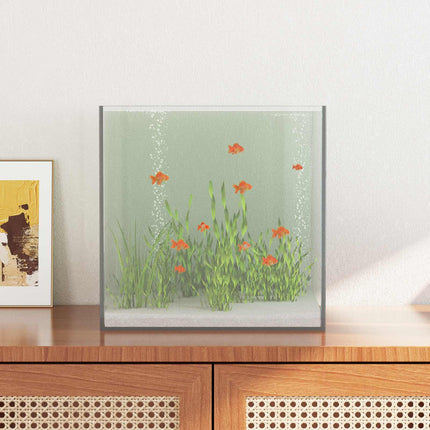 Aquarium Met Opslag Doorzichtig Glas