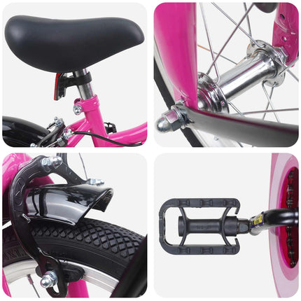 Kinderfiets Voor 2-4 Jaar Oud Roze En Zwart