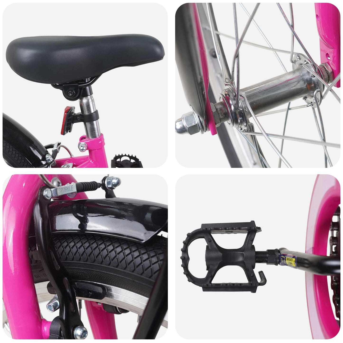 Kinderfiets Voor 6-11 Jaar Oud Roze Zwart