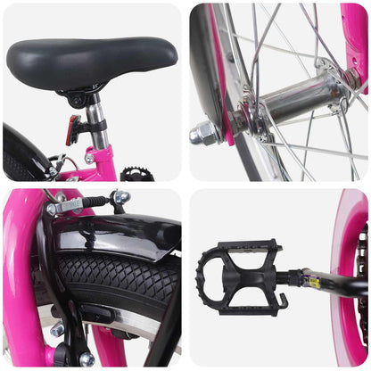 Kinderfiets Voor 6-11 Jaar Oud Roze Zwart