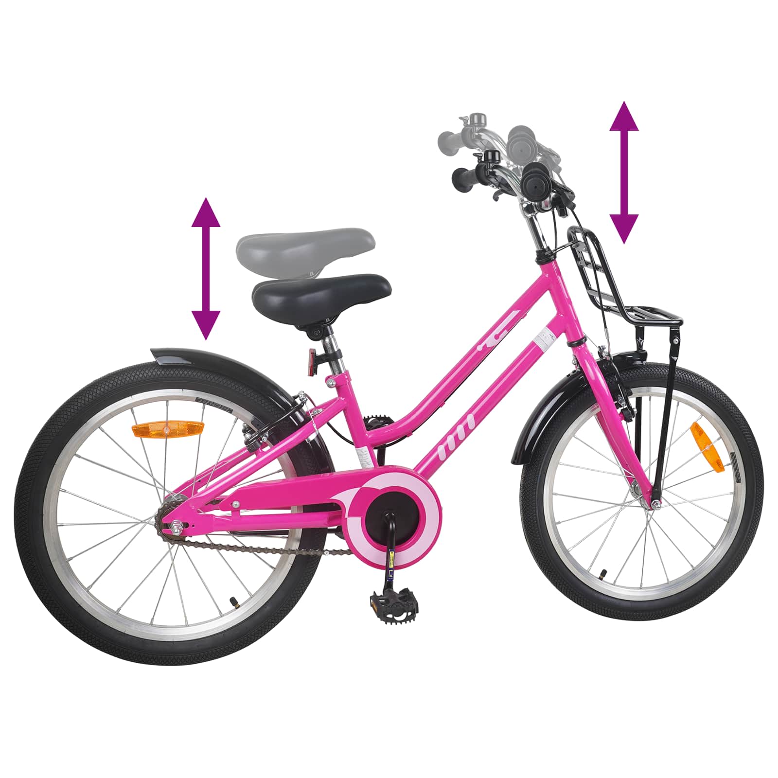 Kinderfiets Voor 6-11 Jaar Oud Roze Zwart