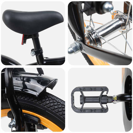 Kinderfiets Voor 4-6 Jaar Oud Oranje Zwart