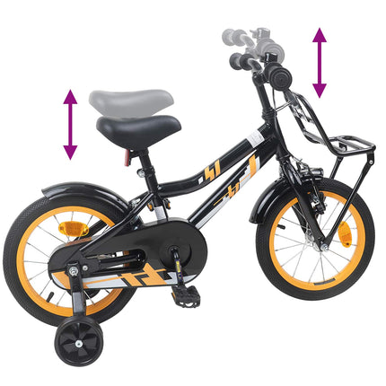 Kinderfiets Voor 4-6 Jaar Oud Oranje Zwart