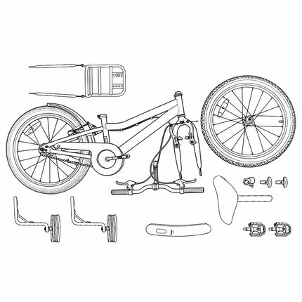 Kinderfiets Voor 4-6 Jaar Oud Oranje Zwart