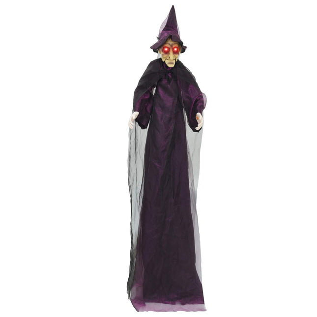 Hangende Halloween-Pratende Heks Paars 216 X 125 Cm Polyester